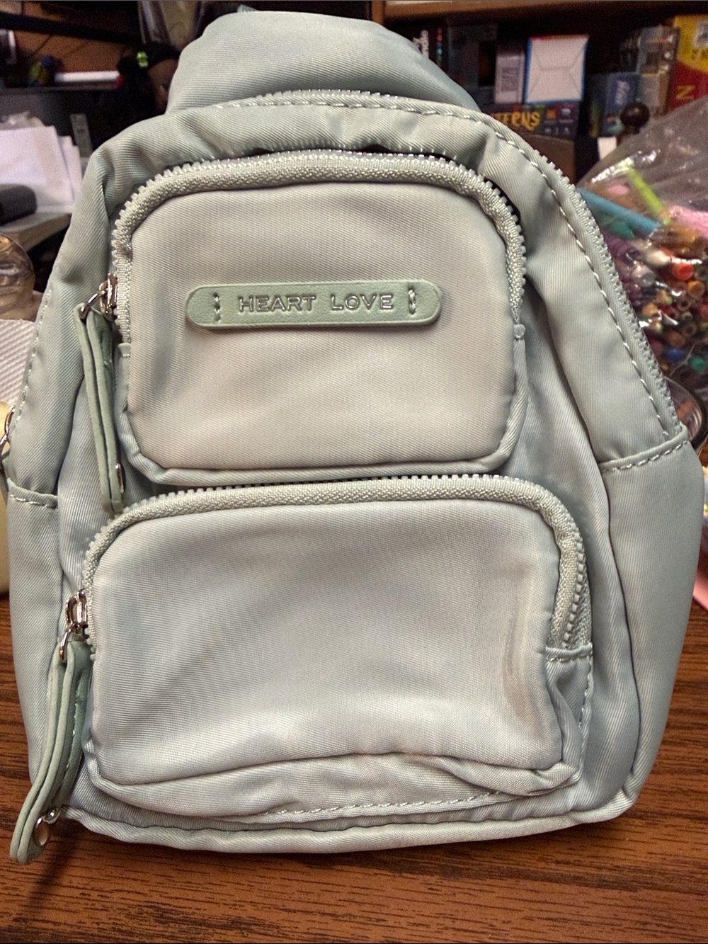 Heart Love Mini Backpack - Light Mint Green